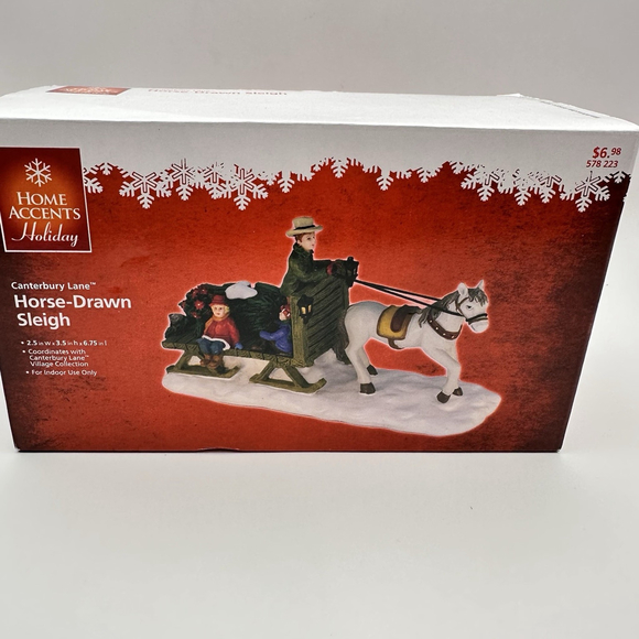 Home Accents Holiday Canterbury Lane Horse-Drawn Sleigh - Picture 1 of 8
